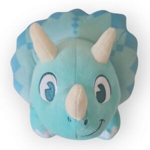 Disney Animal Kingdom Dinosaur Plush Triceratops Blue Dinoland Yellow Stars 10"‎